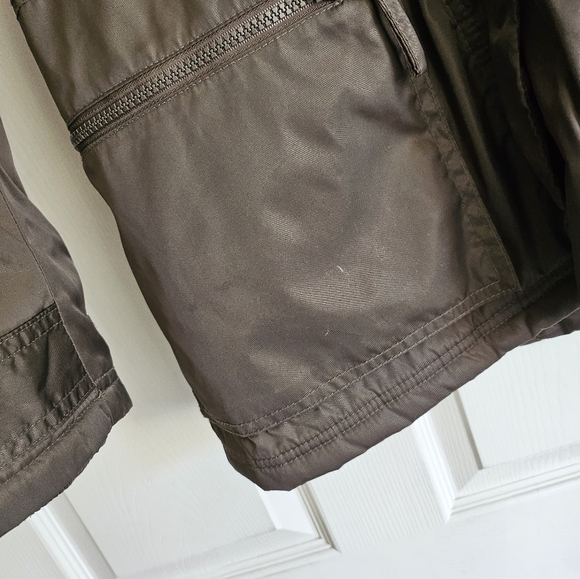 Club Monaco XS Olive Coat Detachable Hood Detachable Fur - Picture 8 of 9